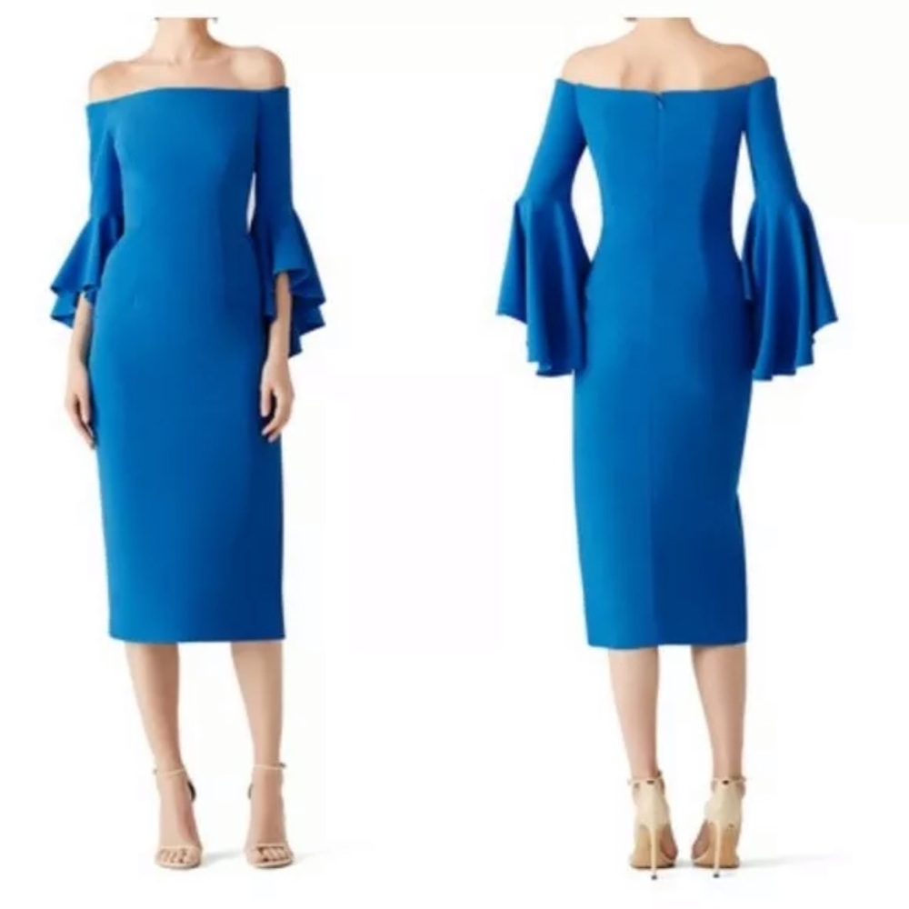 Milly | Blue Selena Off the Shoulder Dress